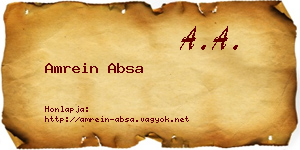 Amrein Absa névjegykártya